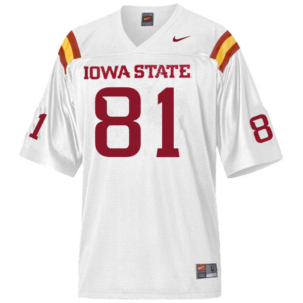 Iowa State Cyclones Men's #81 D'Shayne James Nike NCAA Authentic White College Stitched Football Jersey VB42A70IG